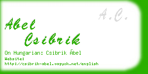 abel csibrik business card